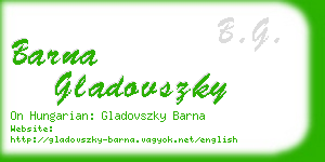 barna gladovszky business card